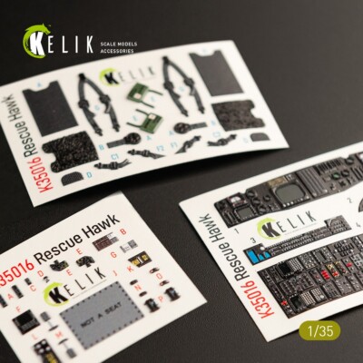 HH-60H Rescue. Interior 3D Decals (for Kitty Hawk / Zimimodel) 1:35 KeliK K35016