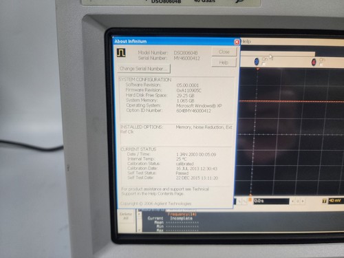 Agilent DSO80604B Infiniium Oscilloscope, 6 GHz 40 GSa/s, Op005, 1134A Probe 2ea - Picture 5 of 24