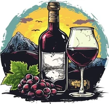 5pcs DTF Gang Sheets A3 Film 10" x 10" Wine Pattern DTF Transfers Ready to Press