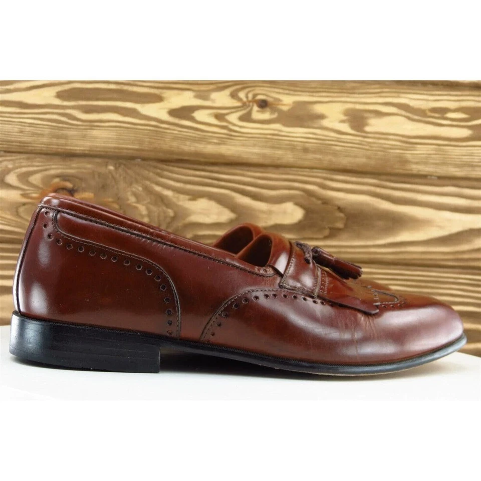 Zapatos Stacy Adams Talla 10.5 M Marrón Borla Mocasín Cuero Hombres 23412 Foto 4 de 4