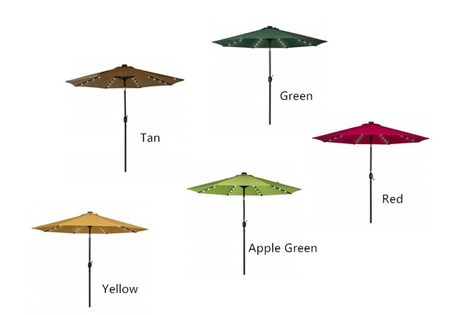 Home Garden Garden Patio Umbrellas Solar Powered 40 Leds Lighted Patio Umbrella With Crank Lime Green Outdoor New Stbalia Ac Id