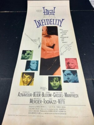 Original 1964 High Infidelity 14 x 36  Insert movie poster Nino Manfredi