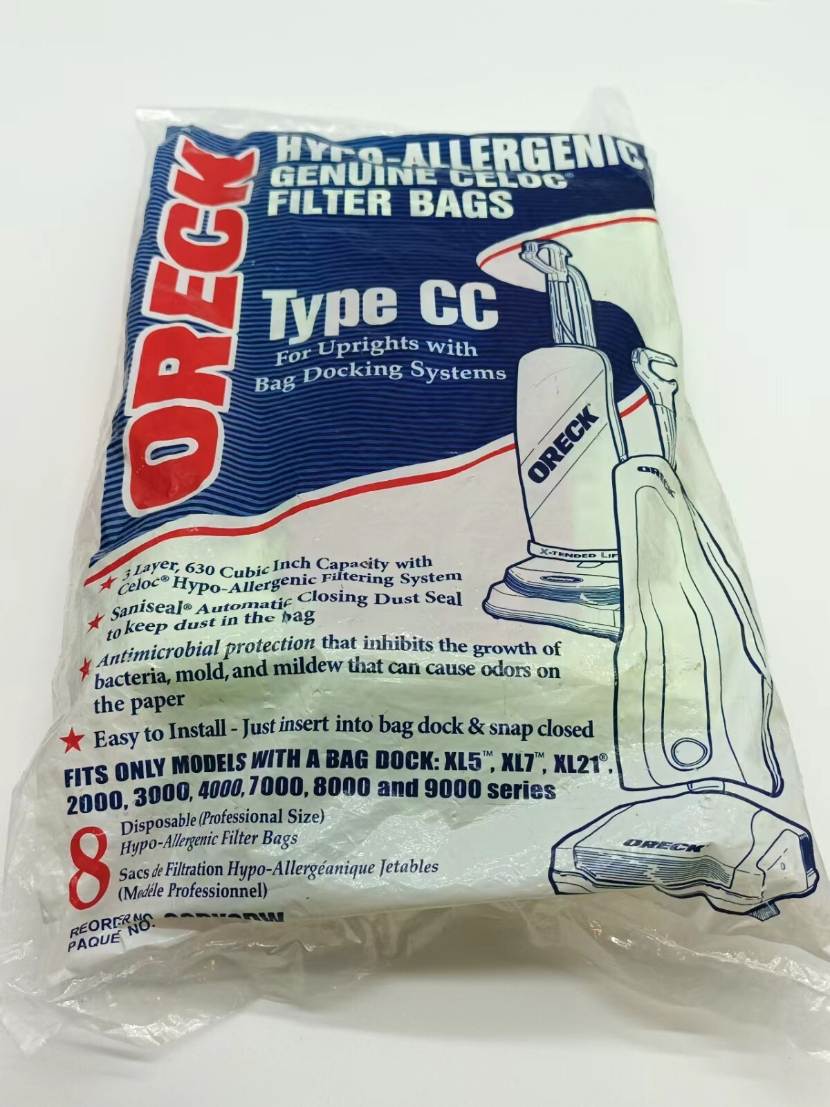 Pack of 8 Oreck XL Type CC Vacuum Cleaner Bags CCPK8DW eBay