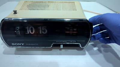 Vintage 70s SONY Digimatic Flip Clock Alarm Radio TFM-C444W MCM