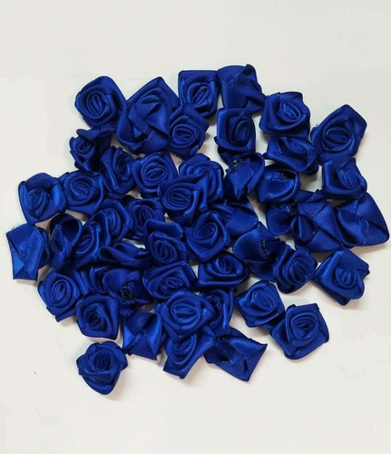 100 Pz Mini Fiori Rose Nastro Raso 16mm Vari Colori per Bomboniere - Picture 13 of 27