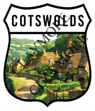 Cotswolds Castle Combe car sticker Highland camper van Motorcycle truck