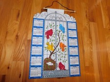 2005 Felt Calendar Wall Hanging Hand Sewn from a Bucilla Kit "Birdcage" Beads