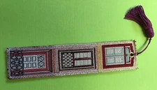 Segnalibro stoffa fatto a mano decoro con fili colorati intrecciati