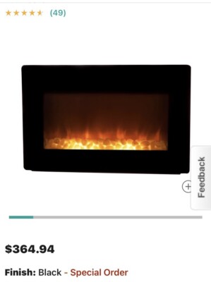 Fire Sense Wall mount Electric Fireplace, New in Box, Model 60757 - L.A. Pick Up