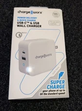 ChargeWorx 100 Watt GaN Charger USB-C USB-A, QC3.0 + PD Charger for laptop phone