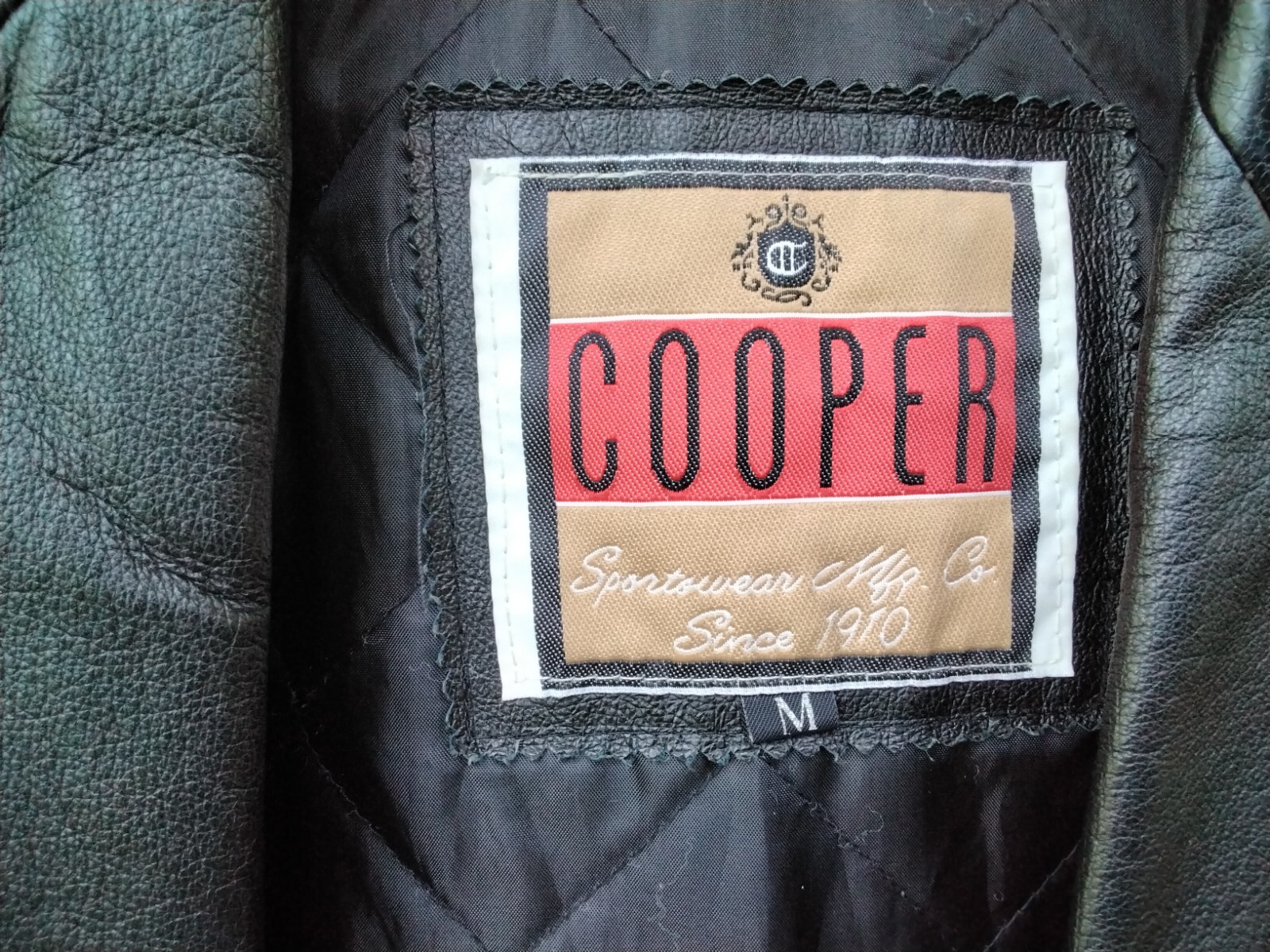 Vintage Cooper Leather Jacket Car Coat Zip In Quilt Mens Black Medium