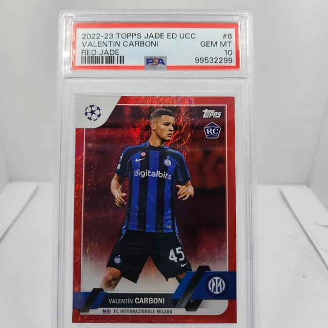 2022-23 Topps UEFA Jade Valentin Carboni Inter Milan Red /5 PSA 10 Rookie Card