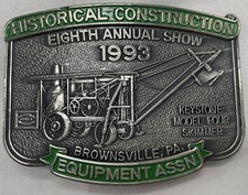 Historical Construction Equipment Association 8th Annual Show 1993 Brass Buckle