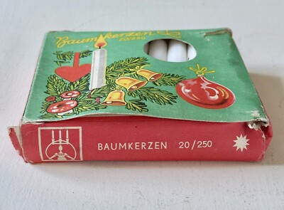 Vintage Baumkerzen-White German Candles for Angel Carousel Chimes-Christmas (15)