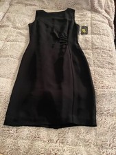NWT David Warren Petites New York LBD Black Sleeveless Sheath WOMEN'S Dress Sz 2