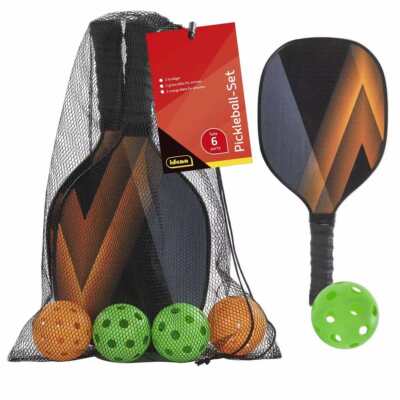Idena Pickleball Set 2 Schläger 4 Bälle 6 Teile Pickle Ball Pickleballspiel neu