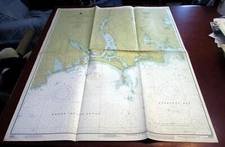 Vintage 1977 WESTPORT RIVER & APPROACHES 13228 Nautical Chart Map - 35½" x 43"