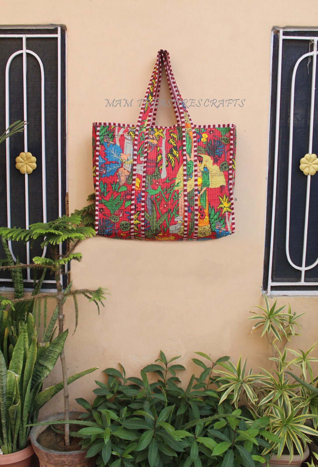 Frida kahlo Print Handbag Women's Shopping Bag Indian 100% Cotton Quilted Bag Us