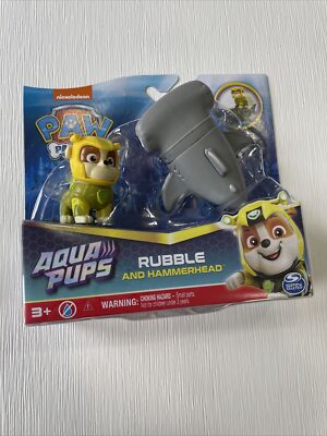 Paw Patrol Aqua Pups RUBBLE and HAMMERHEAD Action Figures 2-Pack New Original