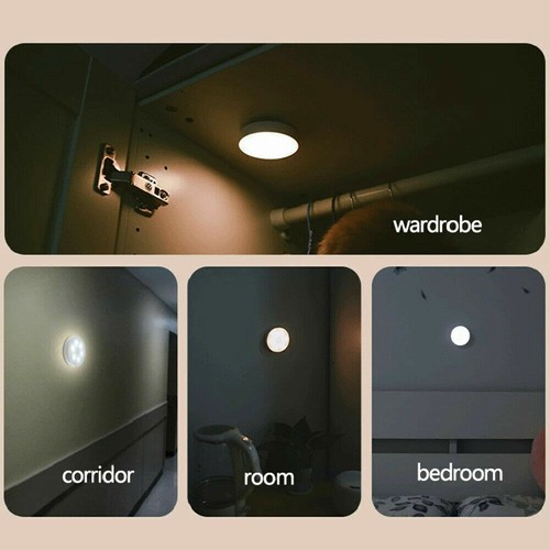 USB Rechargeable Motion Sensor LED Night Light Body Induction Lamp Wall Mount - Picture 7 of 13