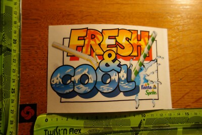 Alter Aufkleber Getränke Limonade CocaCola FANTA SPRITE Fresh & Cool