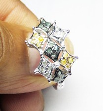 0.49ct natural uncut raw opaque color diamond wedding ring sterling silver video