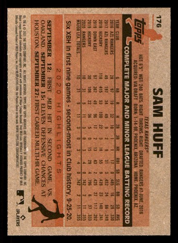 2021 Topps Archives #176 Sam Huff RC - Picture 2 of 2
