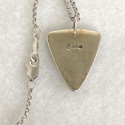 Sterling Silver 925 Relios Carolyn Pollack Green Stone MOP Pendant Necklace 18" - Picture 9 of 24