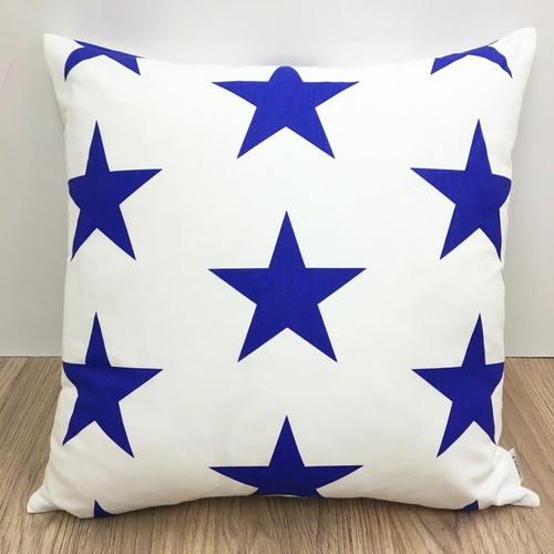 862. Handmade BIG BLUE STARS 100% Cotton Cushion Cover.Various sizes - Picture 2 of 3