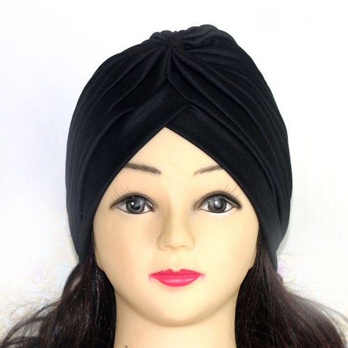 Men Women Stretchy Indian Cap Turban Head Wrap Band Chemo Bandana Hijab Pleated - Bild 13 von 59