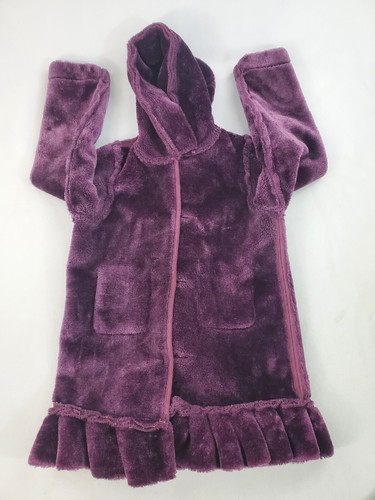 Hippototamus Purple Coat Jacket Faux Fur Shearling Ruffle Toddler Girls Size 5 - Picture 8 of 9
