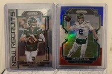 2021 Prizm Football Zach Wilson Red White Blue Prizm + New Recruits Rookie Card