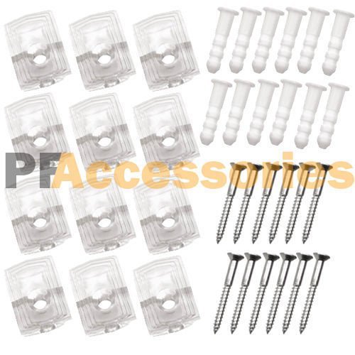 12 Pcs Wall Mirror Holder Clips Kit with Screws & Anchors Drywall