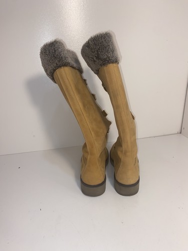 Timberland 91335 Mirney Knee High Wheat Tall Tan Faux Fur Lace Up Boots 6.5 M - Picture 4 of 7