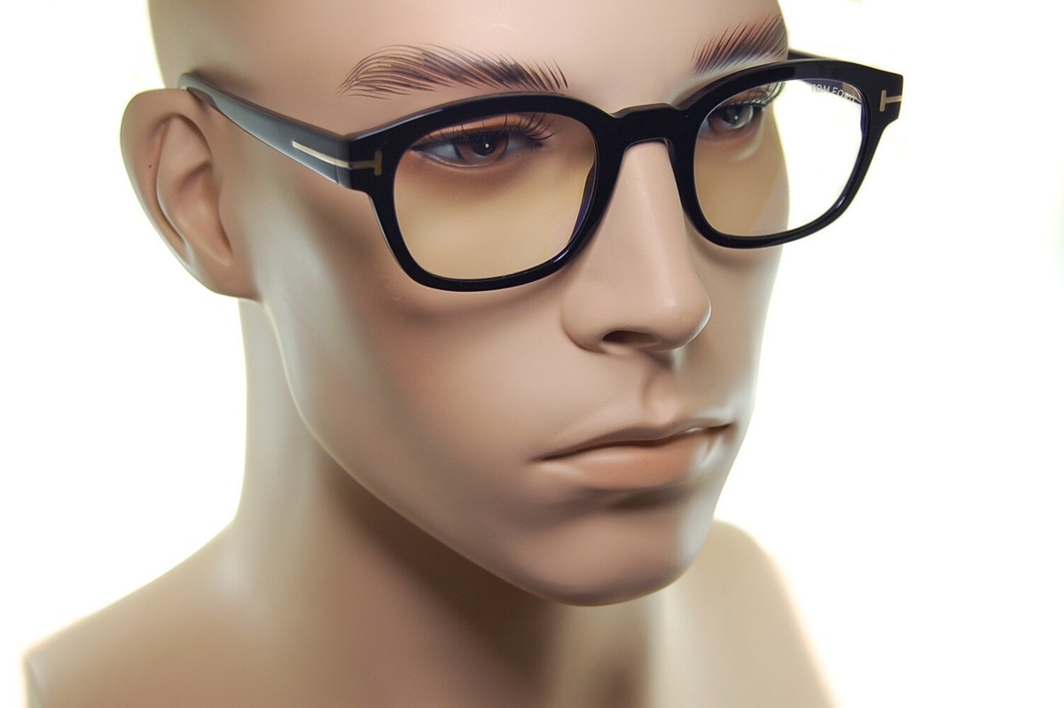 TOM FORD Blue Block Eyeglasses FT5808 001 49mm Men Medium