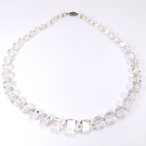 ART DECO CHOKER FACETED CUBE CRYSTAL NECKLACE