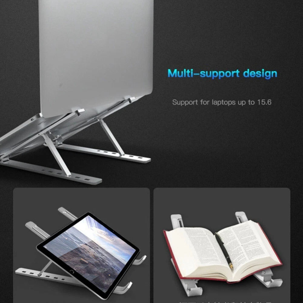 Adjustable Aluminum Alloy Laptop Stand Foldable Notebook Tablet Holder  