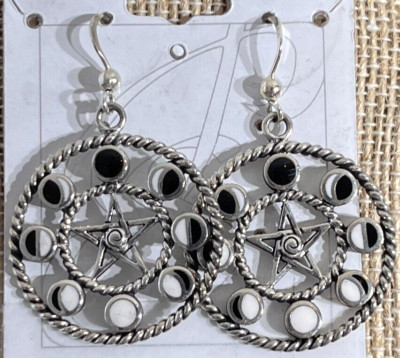 Peter Stone Phases of the Moon .925 Sterling Silver Earrings