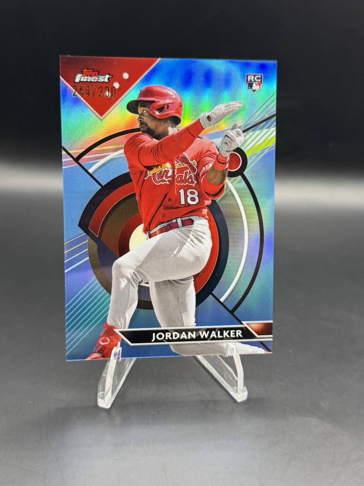 2023 Topps Finest Sky Blue Refractor /300 Jordan Walker #60 Rookie RC