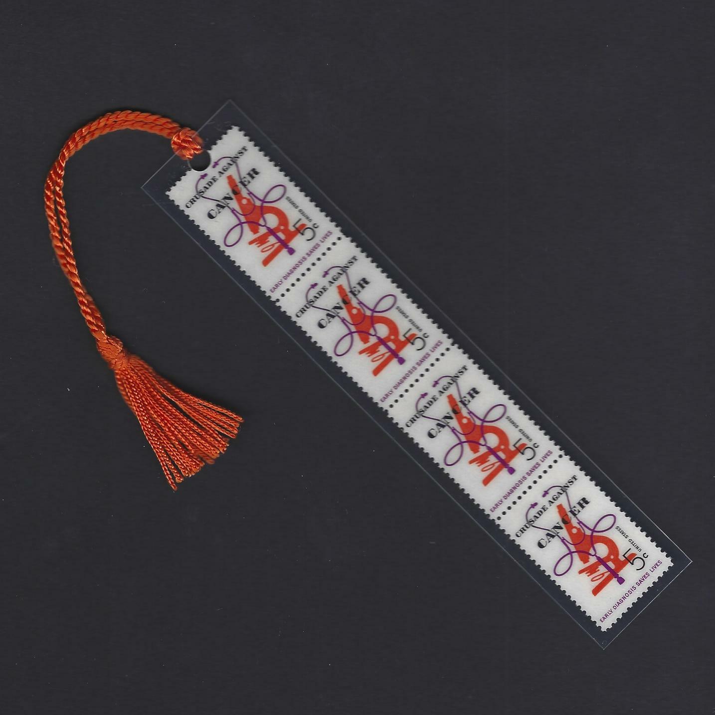 Crusade Against Cancer - Vintage Mint Set of 4 Stamps Bookmark Unique!