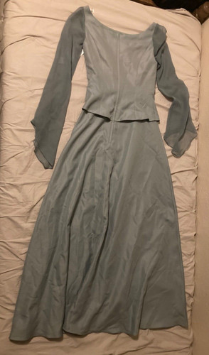 Eden Bridals Maids bridesmaid collection blue lined dress womens size 8 long