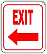 EXIT LEFT ARROW Sign metal outdoor sign parking lot sign long lasting