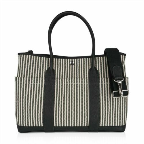 Hermes Garden Party 49 Voyage Tote Denim Fonce / Noir Negonda