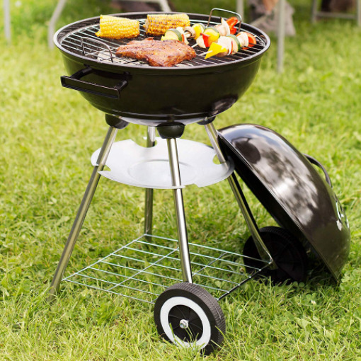 45cm Enamel Charcoal Portable BBQ Grill Outdoor Camping  Kettle Weber Style