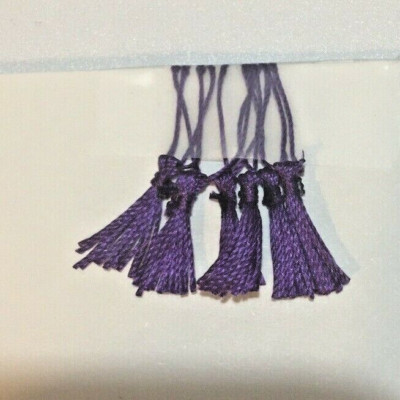 Hand Tied Tiny Antique Silk Thread Dollhouse Tassels By Georgie PURPLE