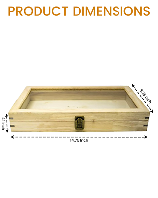 Novel Box Large Glass Top Metal Clasp Jewelry Display Case