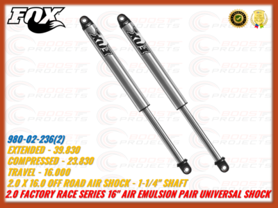 Fox 2.0 Factory Race Series 16