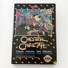 1995  BLOCKBUSTER Chester Cheetah: Too Cool to Fool Case & Game - Sega Genesis 