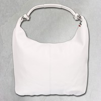 Florence Damen Schultertasche Hobo Bag Leder Tasche Weiß OTF190W1