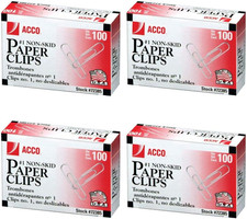 ACCO Paper Clips, 1 Size, Economy, Non-Skid, 100/Box 4